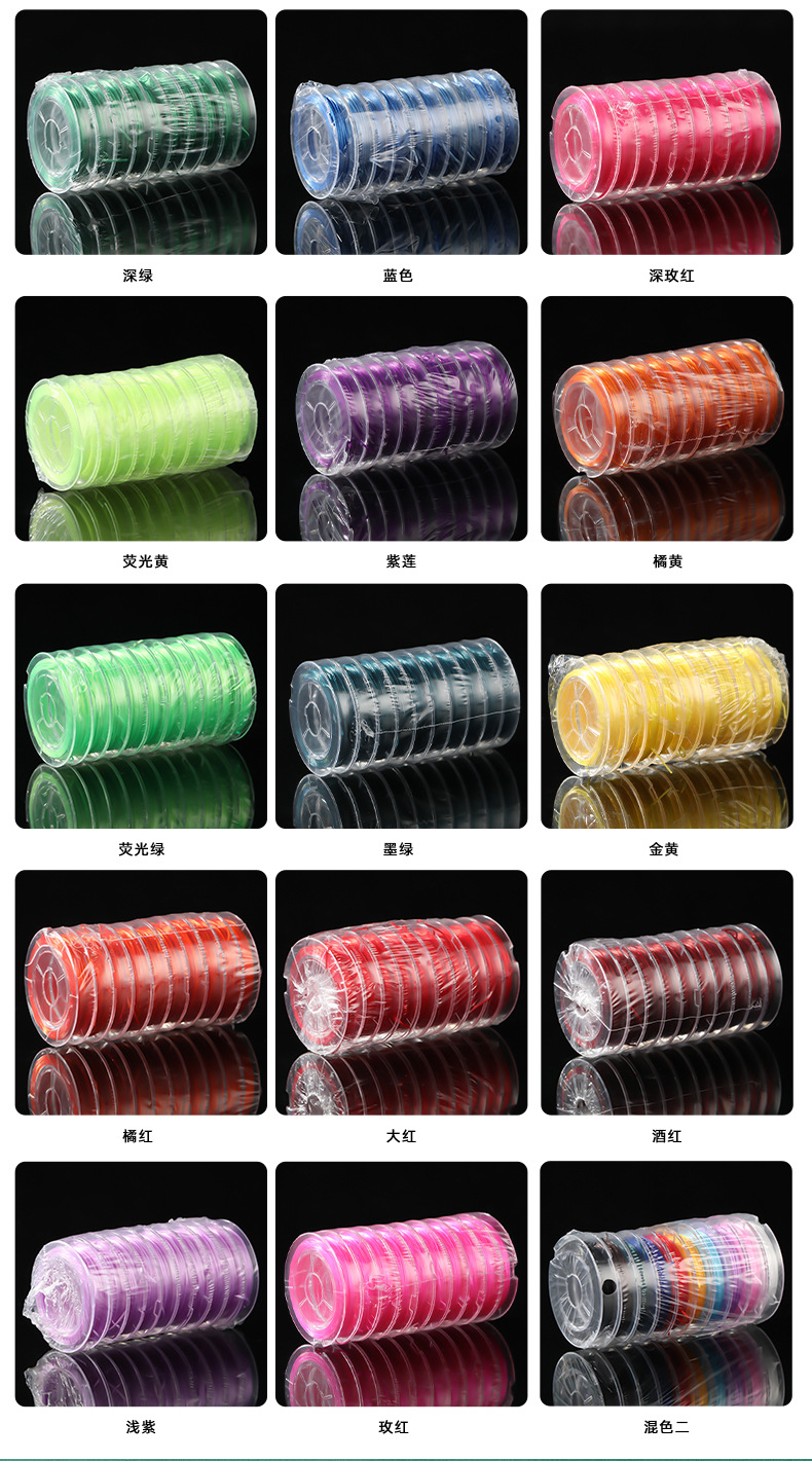 10-meter mini elastic thread, flat crystal thread, DIY handcrafted beaded thread, braided elastic thread, wear-resistant colored wholesale pic 10