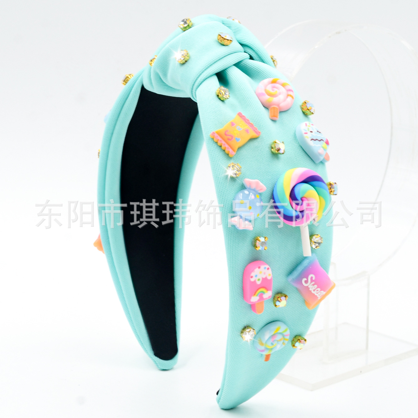 Qiwei Accessories Exclusive cross-border European and American back-to-school season diamond-encrusted hair bands, multi-color candy accessories, sweet and cute high skull top holiday date hair accessories pic 10