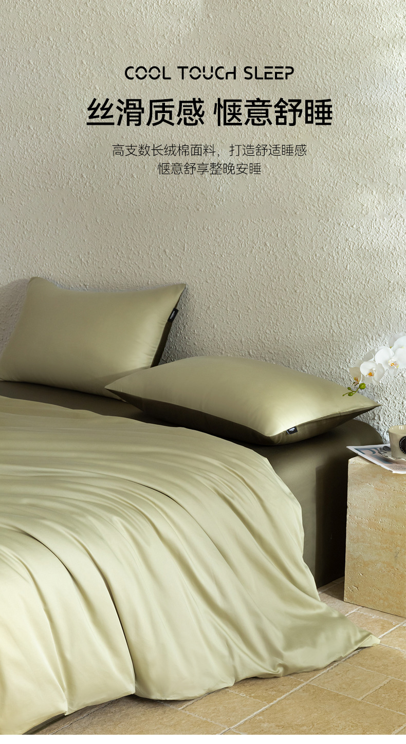 A类新疆长绒棉纯棉100轻奢四件套全棉宿舍三件套床笠床单床上用品详情7