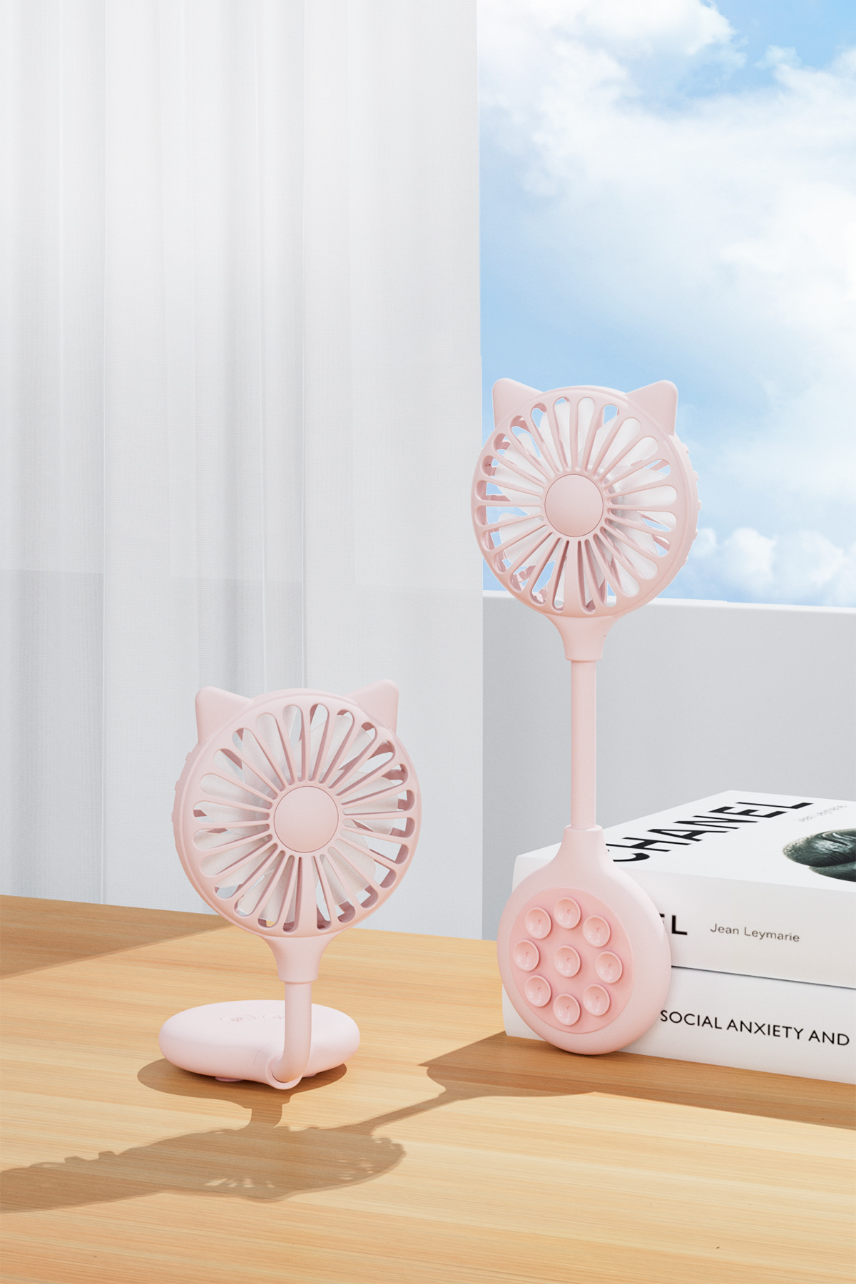 跨境电商爆款USB家用户外迷你猫耳小风扇吸盘随身便携式礼品批发详情18