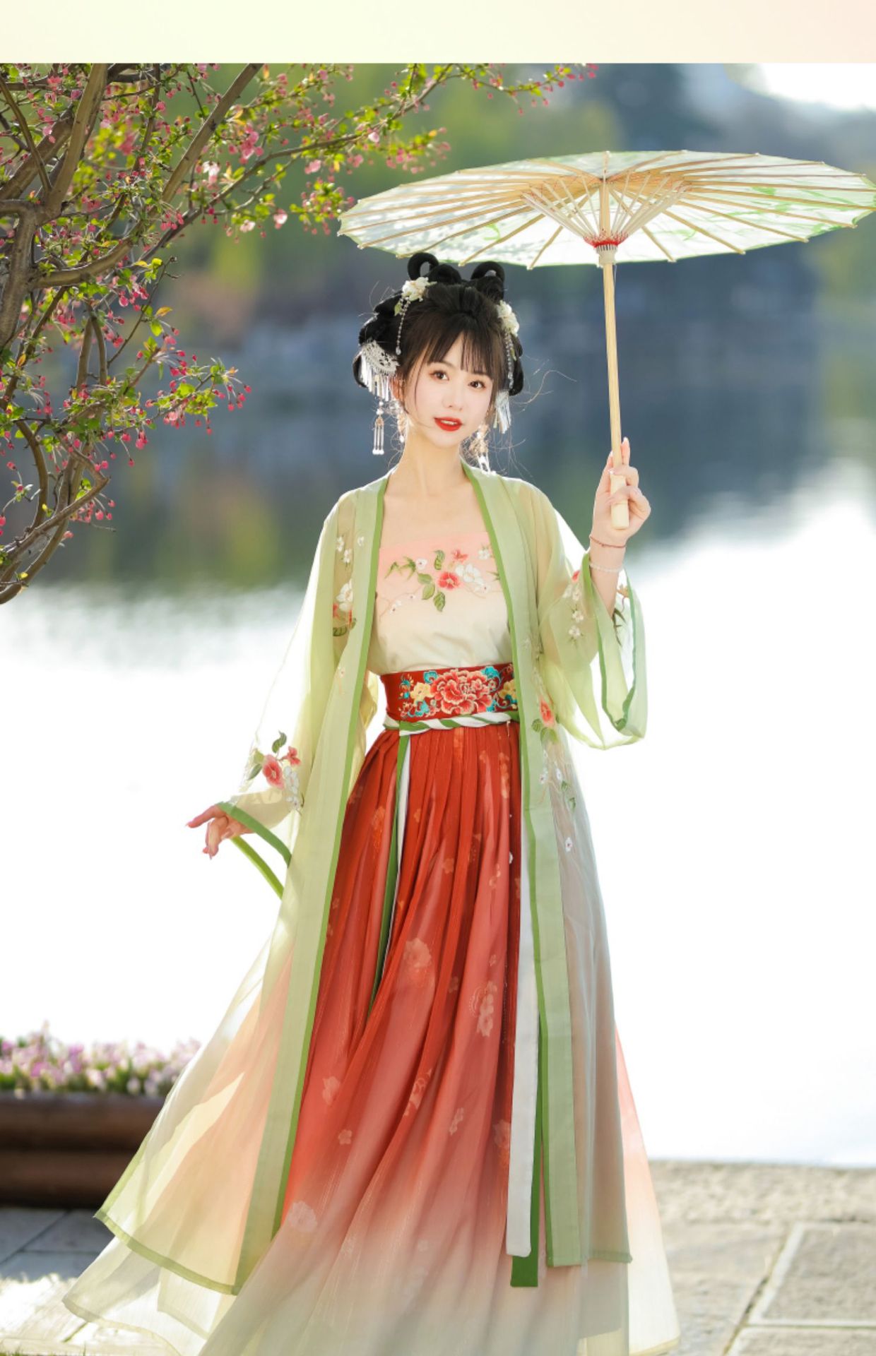 New styles of Chinese-style Song-style hanfu for women in spring and summer, with a long waist and 褙子 super ethereal student costume for daily use pic 11