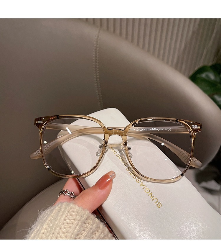 黑色眼镜框女新款网红素颜显瘦方框近视成品防蓝光平光镜厂家批发详情40