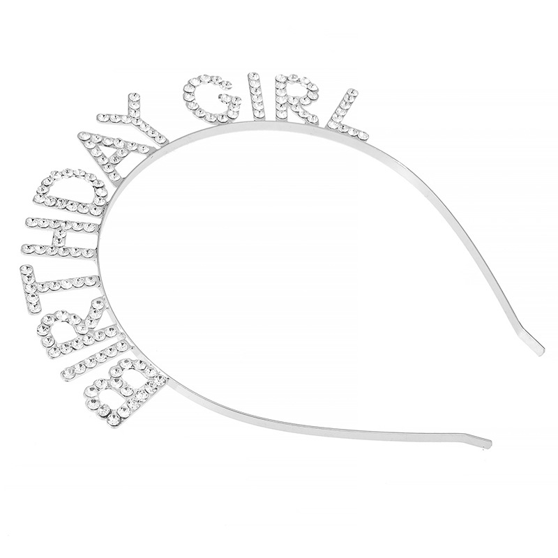 European and American cross-border birthday party BRITHDAYGIRL Birthday girl water diamond headband full of diamonds party gifts pic 11