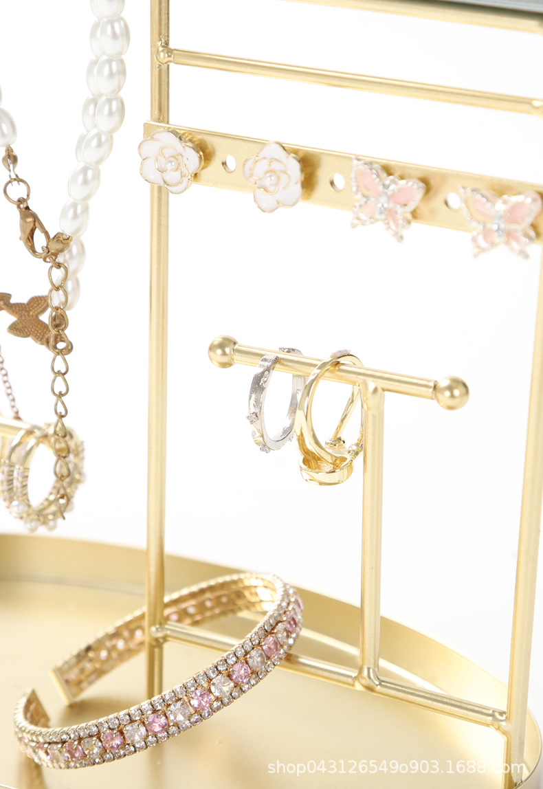 戒指收纳 铁盒玻璃材质 桌面整洁防尘 分层可视设计 饰品架详情6