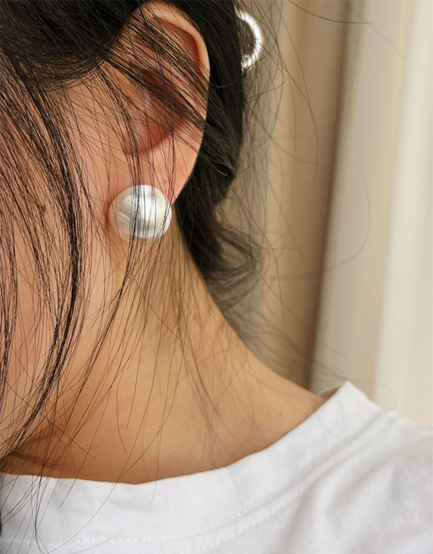 秋冬新款复古简约通勤设计小众气质感耳饰拉丝耳环磨砂圆球耳钉女详情11