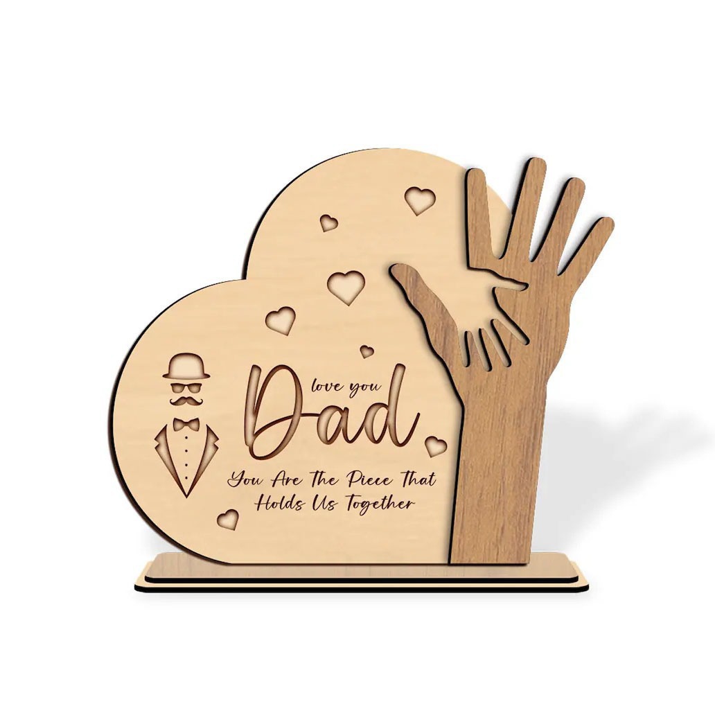 跨境新品母亲节父亲节手势木制家庭手势家居装饰摆件木质工艺品详情13