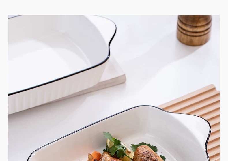 Nordic bowl and plate set, home ceramic tableware with logo printing, creative new style Japanese plate, soup noodle bowl and vegetable plate gift box pic 18