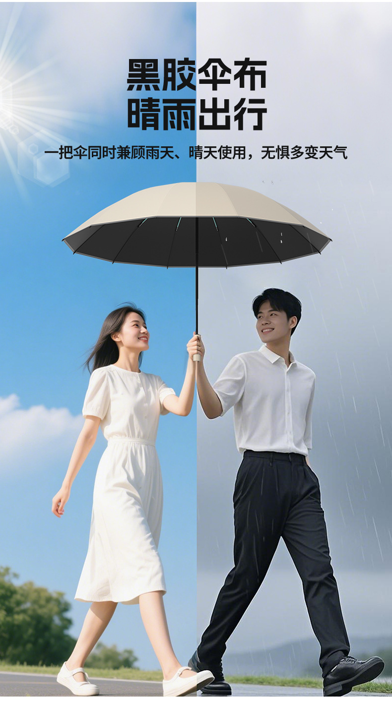 小米雨伞自动反向超大防晒防紫外线晴雨两用折叠伞遮阳批发广告伞详情7