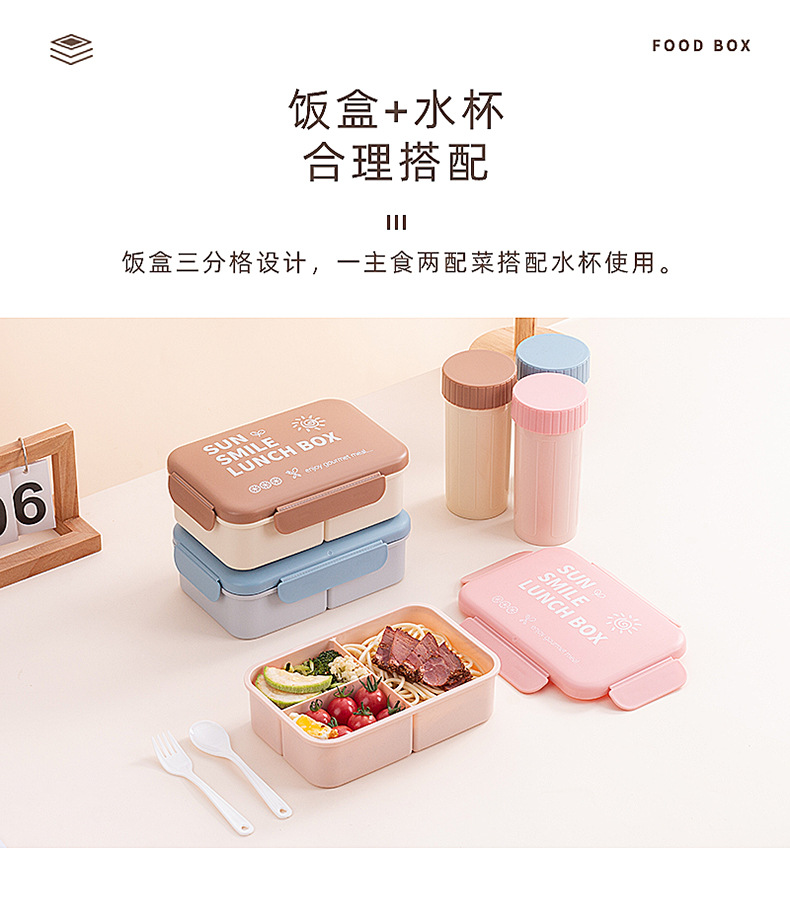 跨境食品级塑料保温饭盒可进微波炉送饭密封盒防漏便当盒礼品赠品详情11