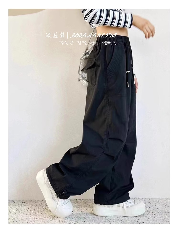 女童工装裤春秋款2025新款儿童潮酷穿搭秋装阔腿裤女大童秋季裤子详情4