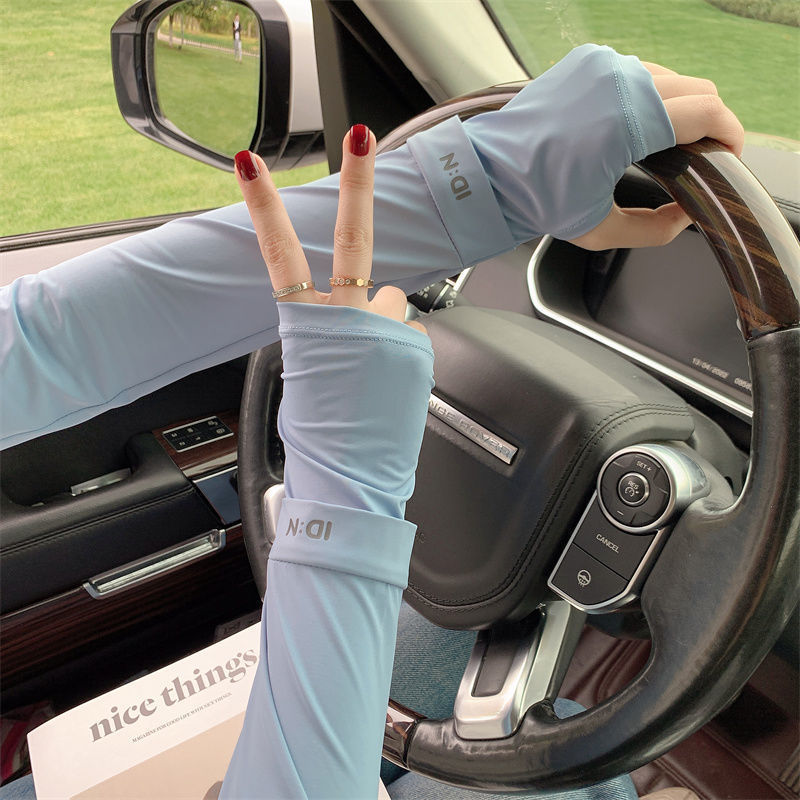 Summer ice silk sun protection ice sleeves, UV protection, high appearance level, student female outdoor cycling and driving trendy ice silk sleeves pic 13
