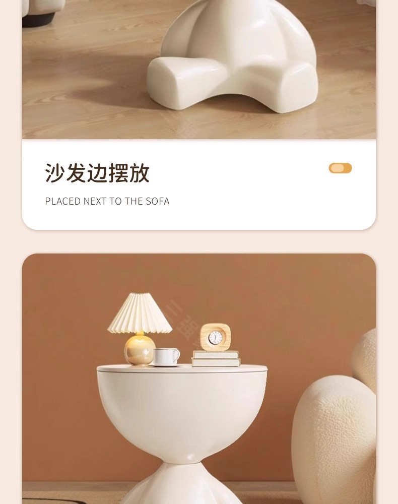 创意床头柜家用沙发边几置物架卧室阳台可移动收纳桌子茶几亚马逊详情16