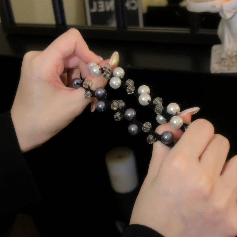 纯手工编织发绳轻奢贵气感发圈高弹力加粗时尚头绳扎头发皮筋详情5