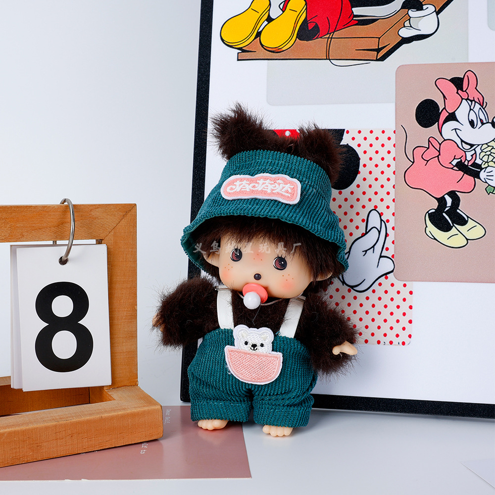 New labub baby clothes, cute hat, cartoon overalls, two-piece set, Mengqiqi KT cat doll for replacement pic 11
