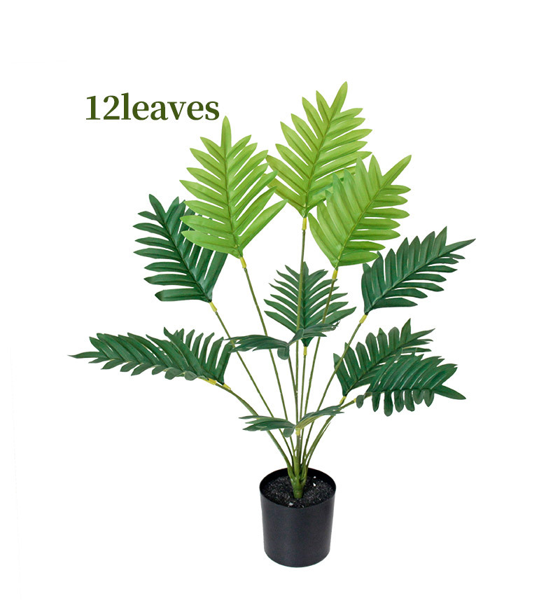 Cross-border artificial green plants, Chrysalidocarpus lutescens, palm leaf potted plants, indoor and outdoor home decoration, iron leaf artificial tree bonsai pic 11