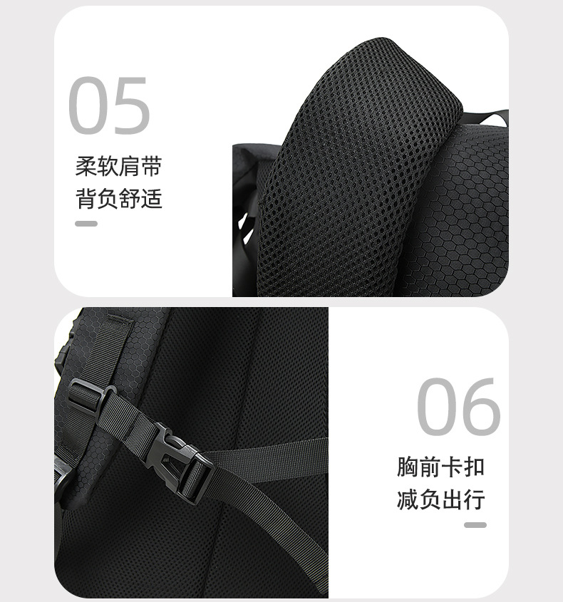 新款卷口双肩包运动鞋子收纳行李休闲背包时尚大容量笔记本电脑包详情41