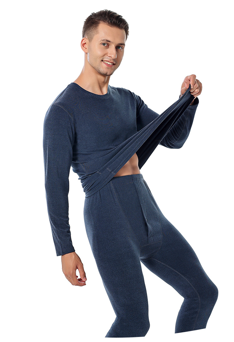 Double-sided Pearl Fleece seamless thermal underwear set for men, fleece close-fitting base layer high-quality underwear pic 18