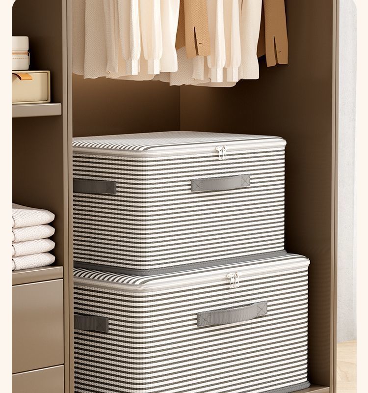 Large-capacity storage box for clothes, cotton quilts, zipper fabric, foldable storage box, organizing box, wardrobe basket pic 11