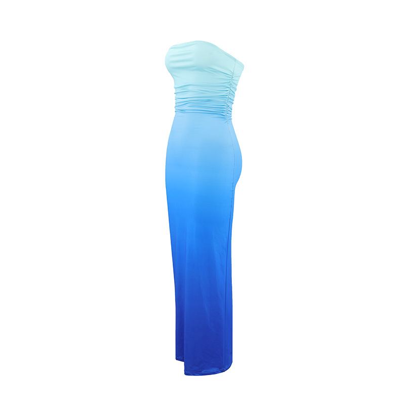 Slim sexy bra gradient medium and long style dress详情17