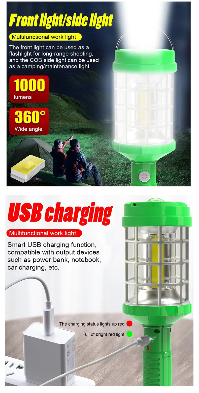 Cross-border camping lamp, handheld high-intensity outdoor lighting lamp, magnetic 360° light hanging auto repair work lamp pic 9