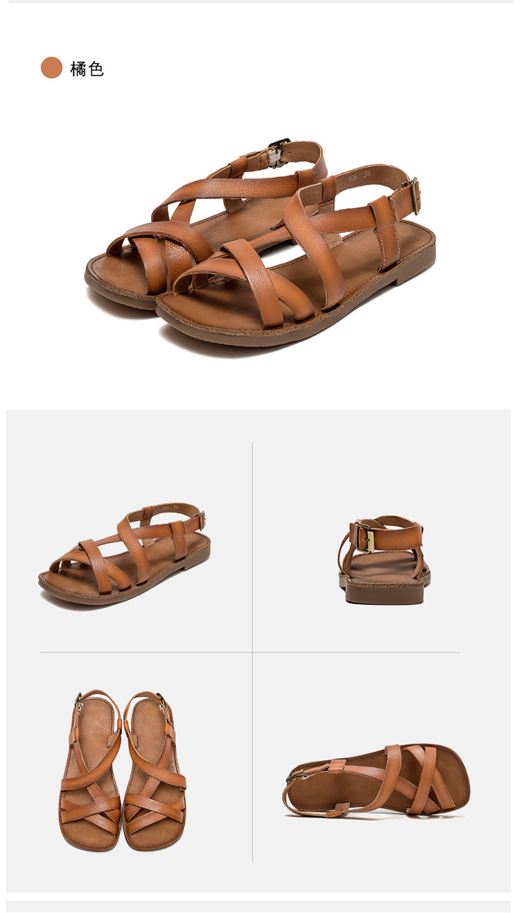 杰骤2025夏季新款罗马凉鞋女平底舒适露趾透气百搭一字带休闲时尚详情17