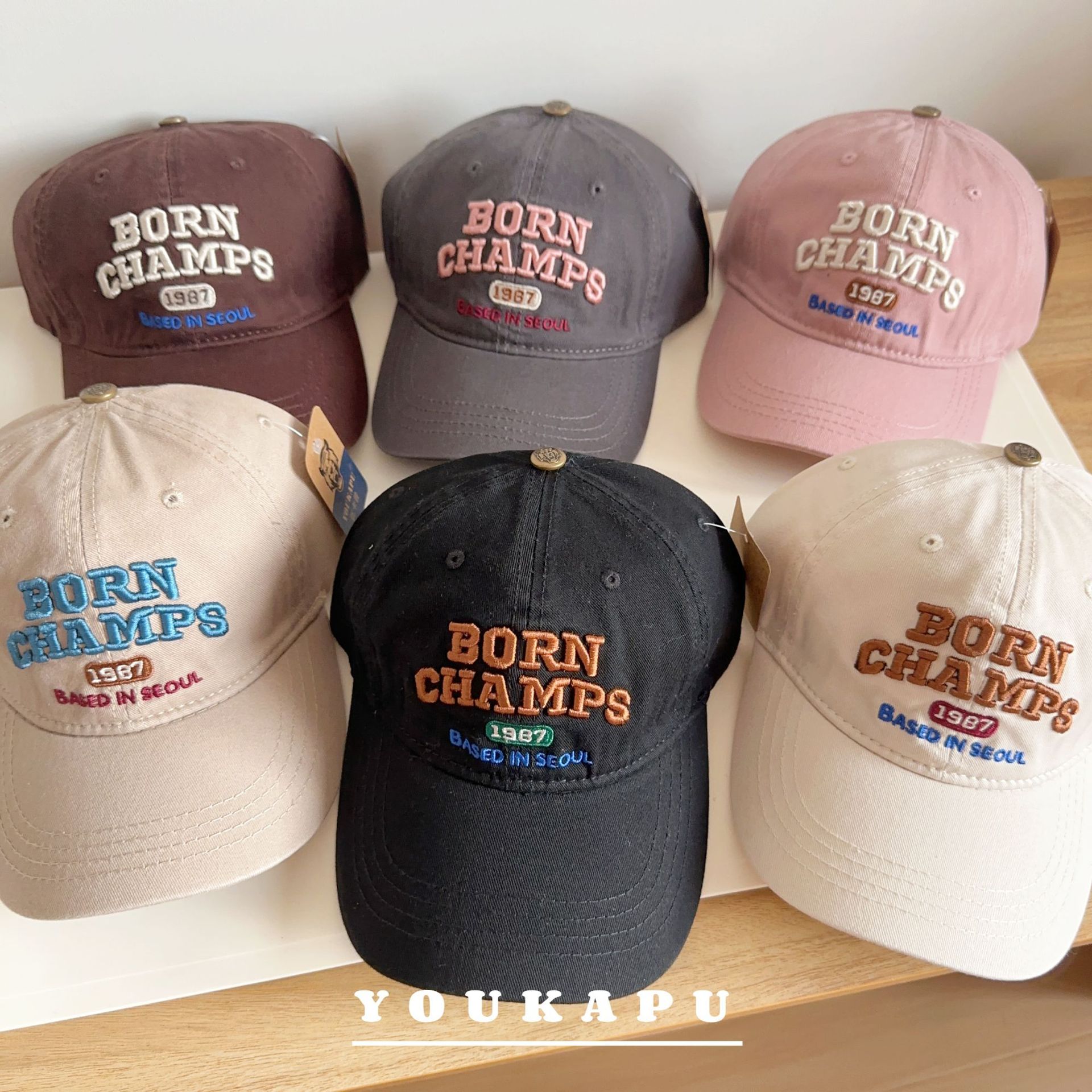 儿童鸭舌帽字母刺绣男童棒球帽时尚百搭春秋户外防晒宝宝遮阳帽潮详情2