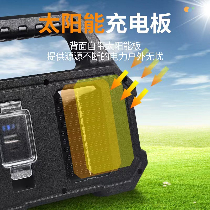 Outdoor solar high-intensity portable lamp, multi-functional rechargeable cob floodlight, rechargeable camping lamp pic 4