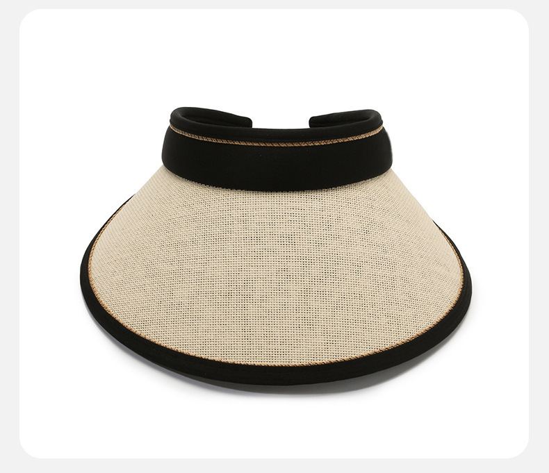 空顶帽uv可折叠拉菲草遮阳帽草帽防晒女款防晒帽夏季女士帽子批发详情24