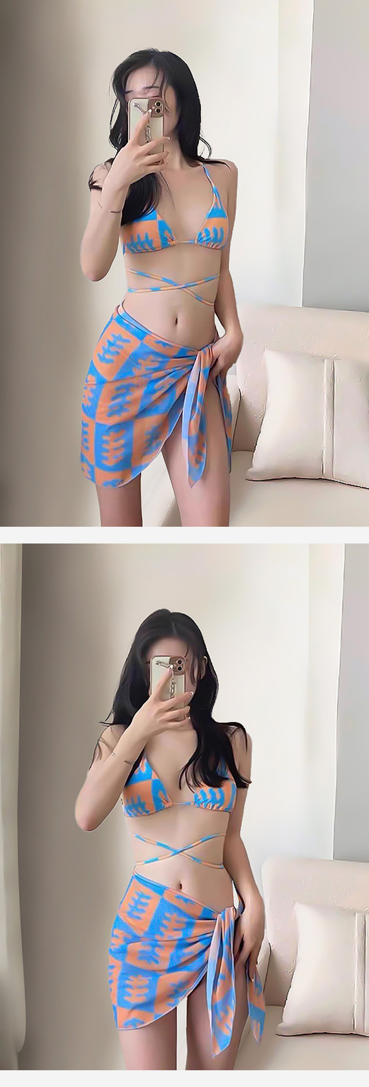 沙滩度假人鱼比基尼性感辣妹分体泳衣女海边度假拍照泳装三件套-12012详情48