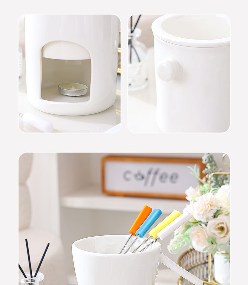 北欧创意陶瓷巧克力火锅炉冰淇淋芝士奶酪融化炉锅DIY蜡烛加热炉详情9