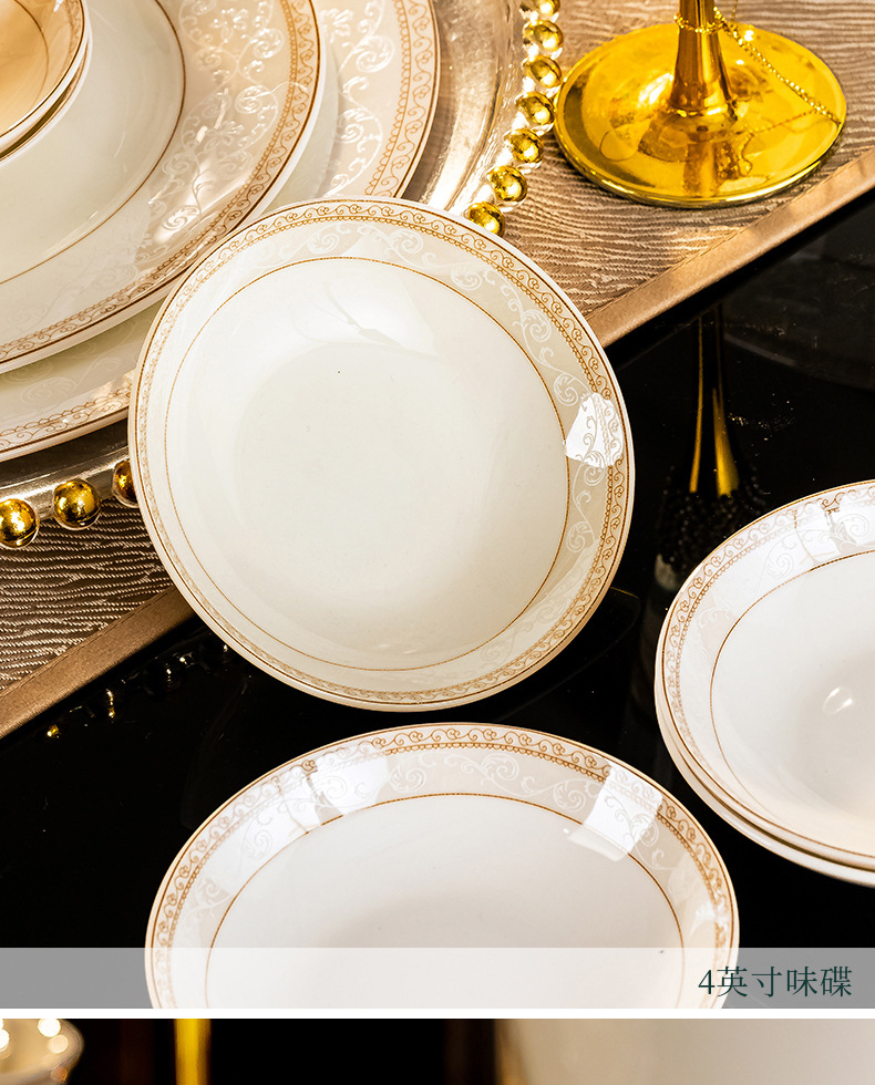 Ceramic tableware bowls, plates and plates set for home use, Jingdezhen Jinggesi Bone China bowl and chopstick set Company gift wholesale pic 28