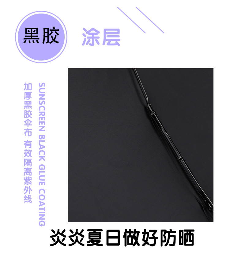 三丽鸥雨伞酷洛米太阳伞晴雨两用防晒防紫外线三折自动伞详情22