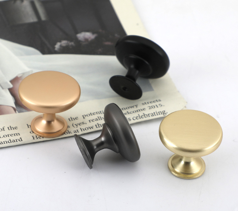 轻奢意式实心柜门圆形单孔拉手金色黑色法式简约橱柜衣柜抽屉把手详情27