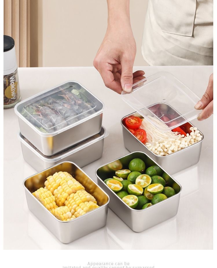 Stainless steel food storage boxes, sealed food boxes with LIDS, refrigerator storage boxes, outdoor street food boxes, bento boxes, lunch boxes pic 14