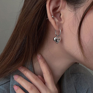 高级感圆圈耳环2025年新款潮夏季简约素圈耳圈小众设计感纯银耳饰详情3