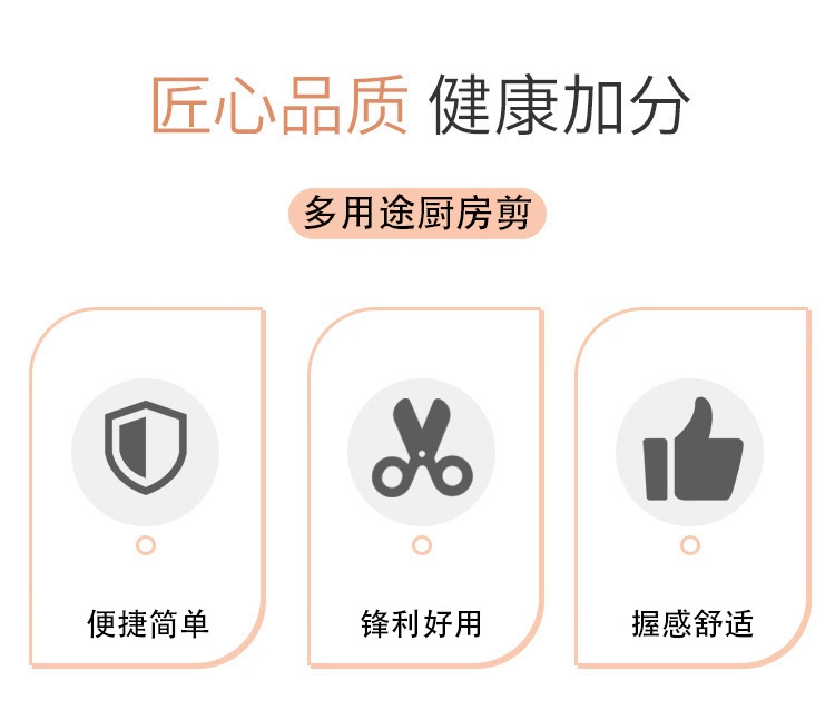 【新人专享到手0.01】厨房剪刀使用多用途不锈钢鸡骨剪肉家用剪刀详情2
