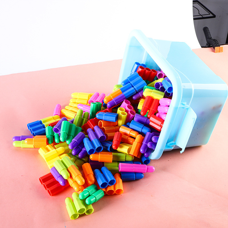 儿童大号火箭子弹头积木益智拼装玩具幼儿园男女宝宝早教DIY拼插详情2