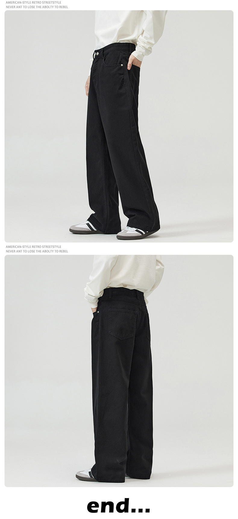 JIAMU三色美式baggyjeans美拉德中性牛仔裤男女休闲宽松直筒休闲详情20