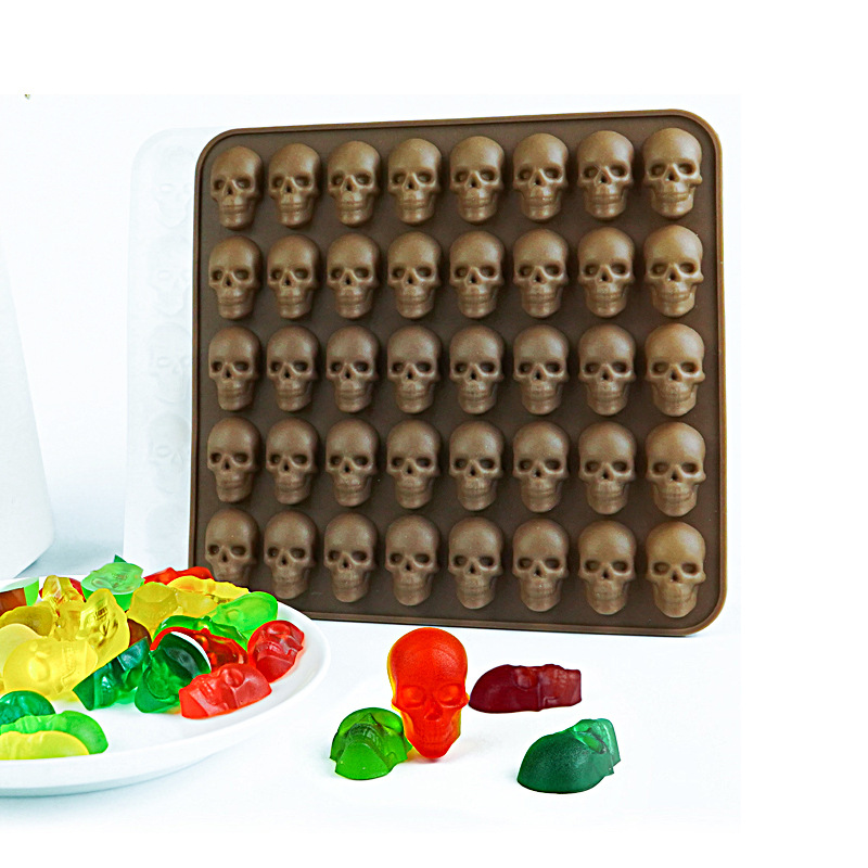 Silicone barbecue pan, large skull chocolate mold cake, skull head resin mask baking mousse pic 11