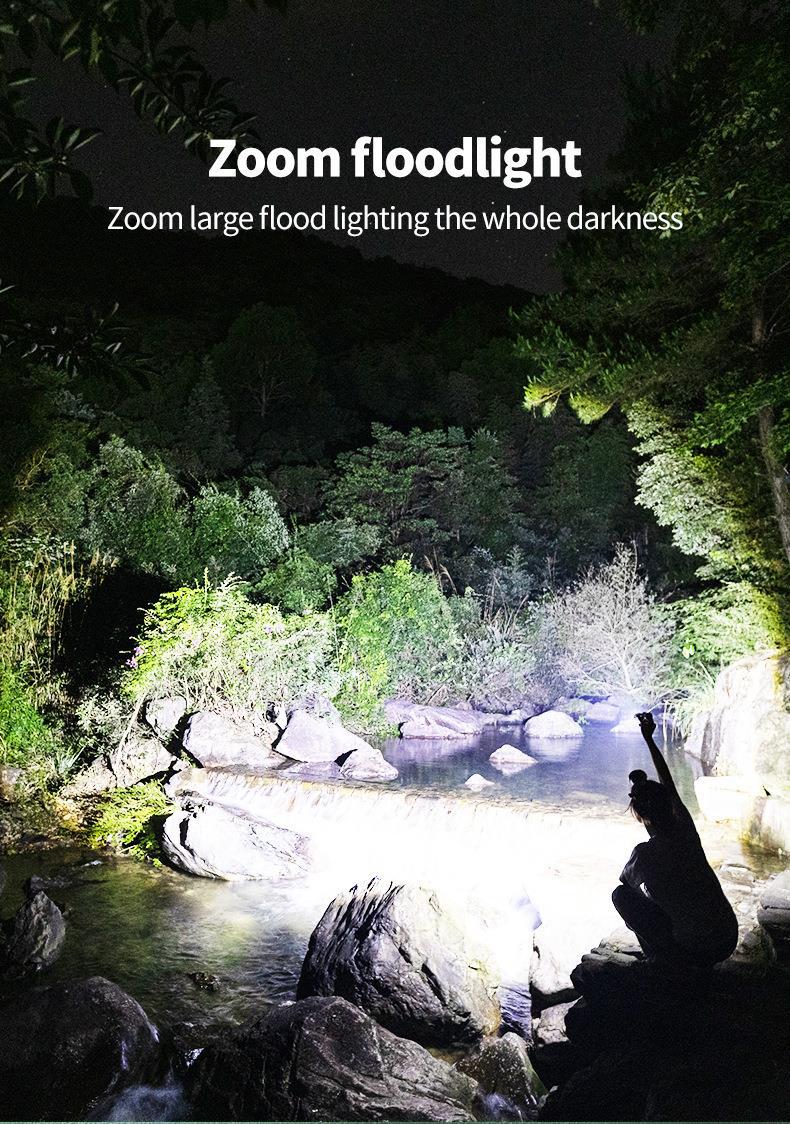 New cross-border high-intensity flashlight usb charging outdoor clear laser flashlight with COB work light pic 21