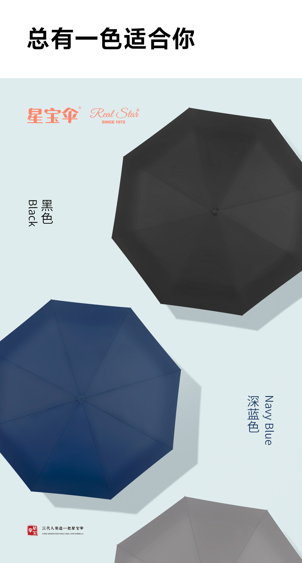 【外贸】新款三折自开收碰击布雨伞55cm21吋8K自动雨伞 umbrella详情5