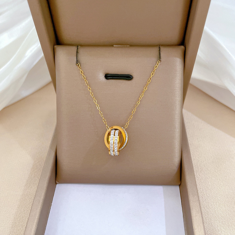 【通体钛钢】几何星球个性极简风炉内真金项链女ins网红锁骨链详情28