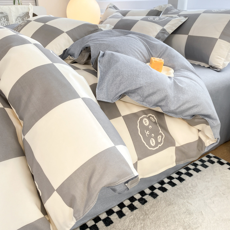 床上用品三件套 礼品芦荟棉床单被套床单四件套一件代发厂家批发详情7