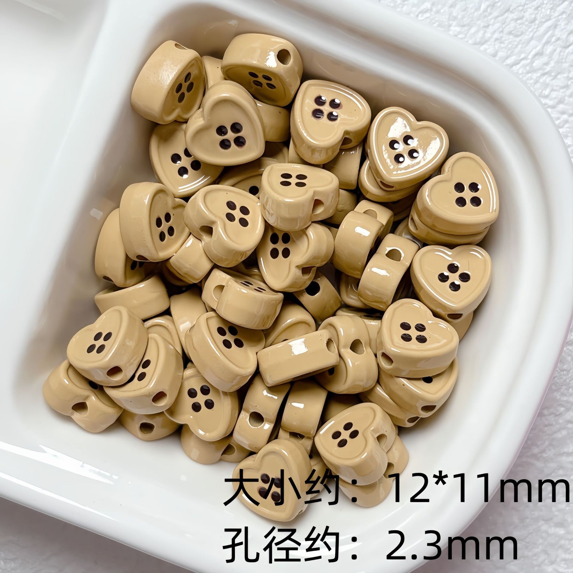 亚克力烤漆滴油爱心纽扣珠隔珠diy手工串珠手链项链材料饰品配件详情8