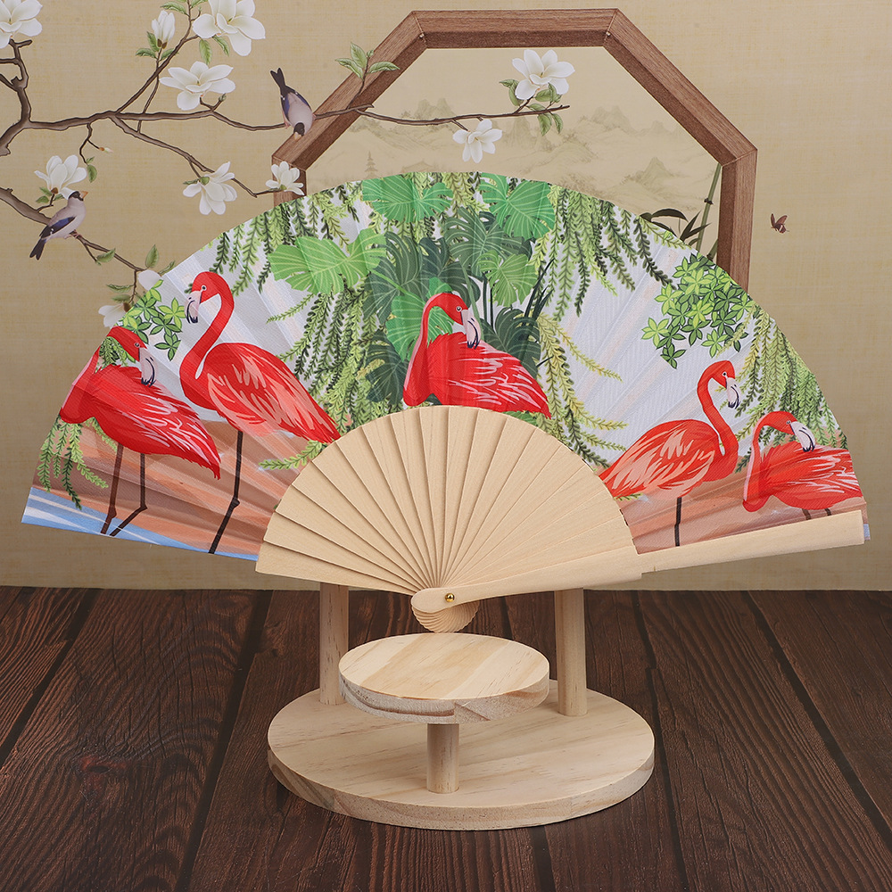 Ancient-style wooden folding fan manufacturer offers custom-made square dance fans, blank fans for Internet celebrities, and custom-made fans pic 6
