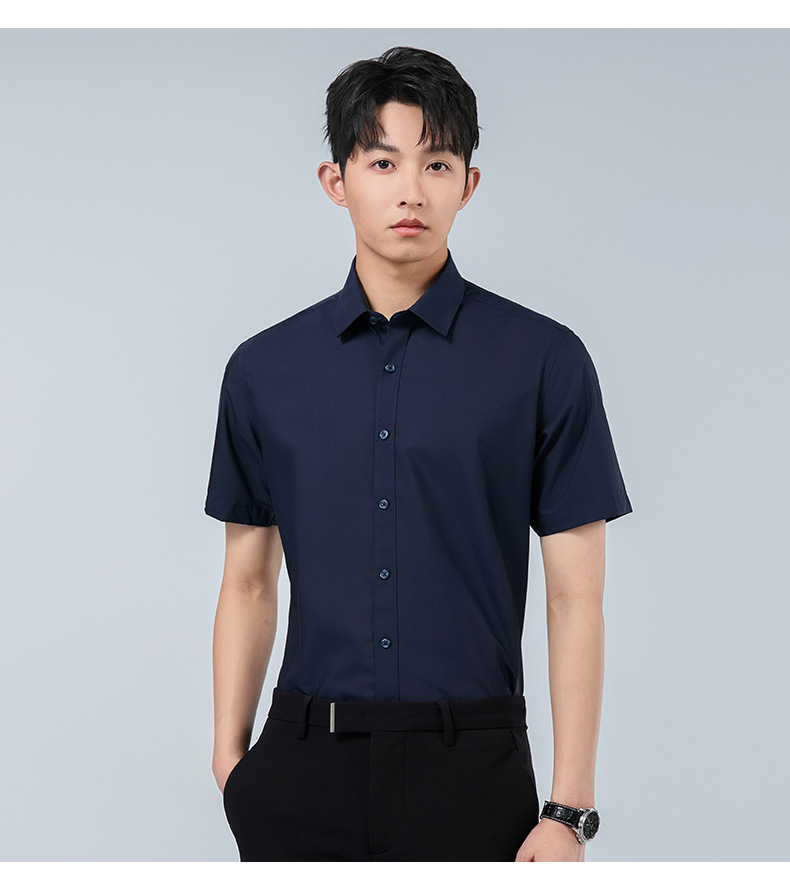 Modal short-sleeved shirt for men, summer stretch wrinkle-free business casual top, new summer commuter shirt pic 22