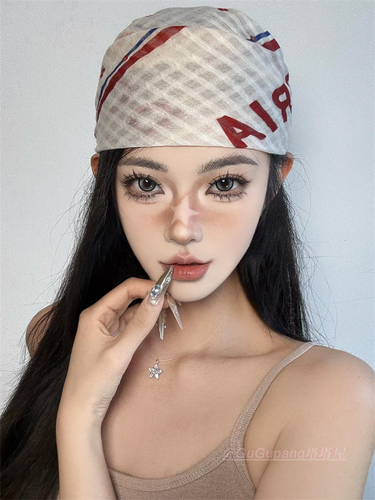 American y2k millennium Girl headscarf, hip-hop street style cool square scarf, new thin and simple hair band and headband pic 3