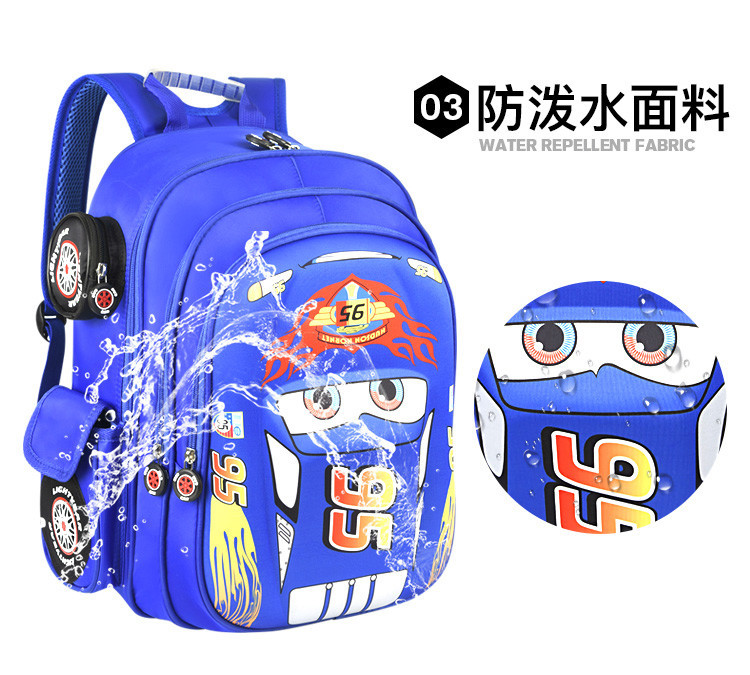 外贸批发3D小学生书包男孩 大容量儿童卡通汽车双肩包汽车幼儿园详情5