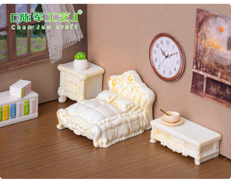 Creative Baroque-style furniture miniature models, dollhouses, diy decorative accessories, micro-landscape mini ornaments pic 9