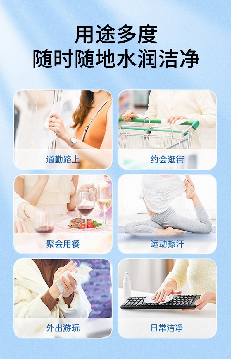 迷你湿巾次性湿纸巾随身装儿童手口专用清洁湿巾小包装一提8包详情4